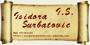 Isidora Šurbatović vizit kartica